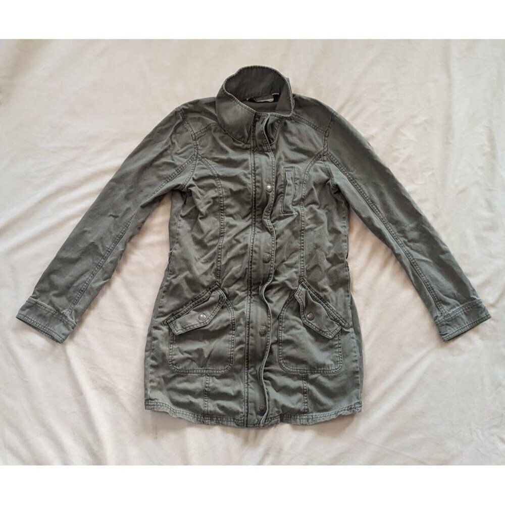 Abercrombie & Fitch Kids Coat Jacket Girls Safari Utility Green Zip XL/16